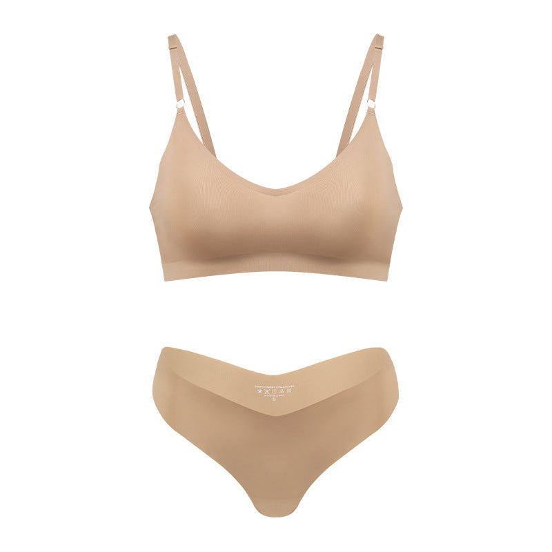 Women’s Seamless Wireless V Neck Bralette Nude Loungewear