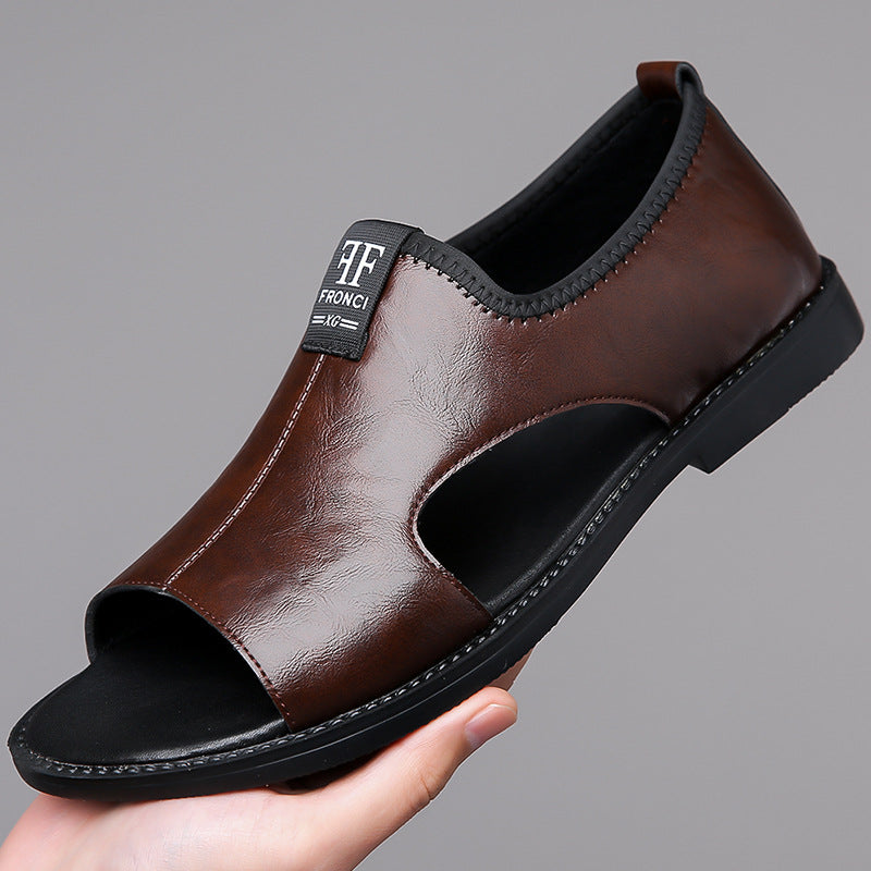 Sandalias para hombre sin cordones con recortes, ligeras y casuales para verano