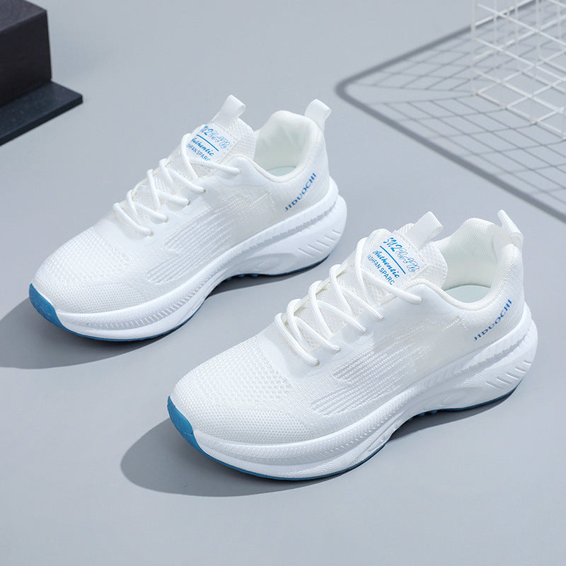 Baskets montantes en mesh à lacets pour femme, avec semelles sculptées et tirettes au talon – Baskets basses sportives pour des tenues décontractées au quotidien