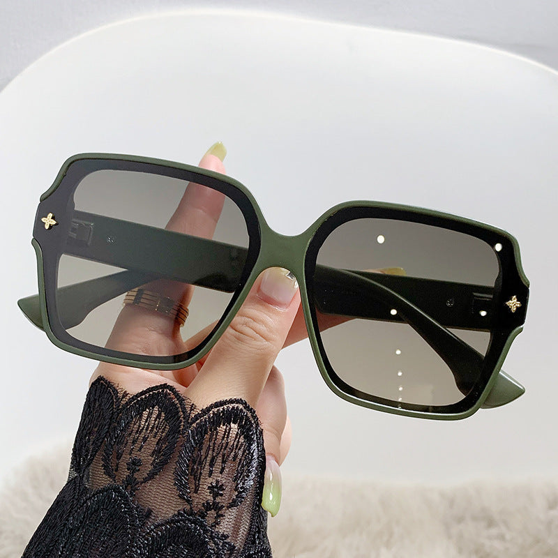 Gafas de sol de moda para mujer con montura cuadrada extragrande y protección UV