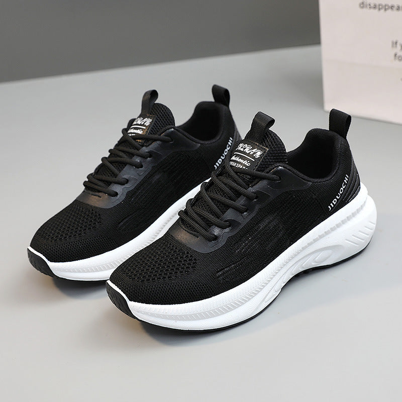 Baskets montantes en mesh à lacets pour femme, avec semelles sculptées et tirettes au talon – Baskets basses sportives pour des tenues décontractées au quotidien