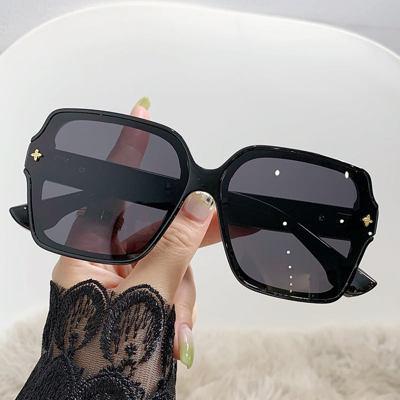 Gafas de sol de moda para mujer con montura cuadrada extragrande y protección UV