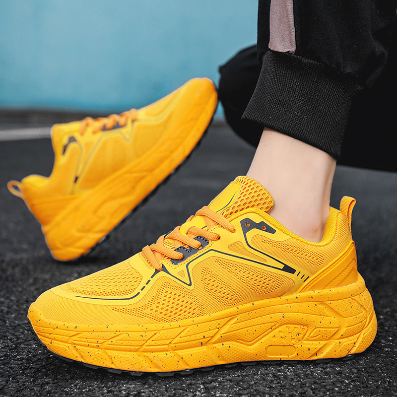 Chunky meshtrainers voor dames, met vetersluiting en sculpturale zolen – Sportieve lage sneakers voor alledaagse, informele outfits