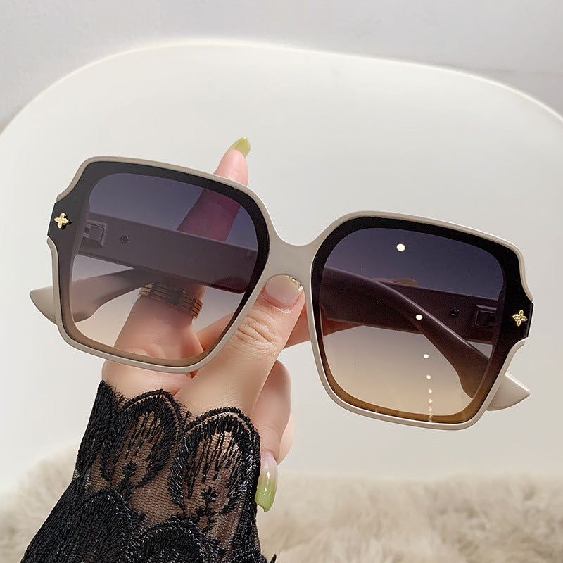 Gafas de sol de moda para mujer con montura cuadrada extragrande y protección UV