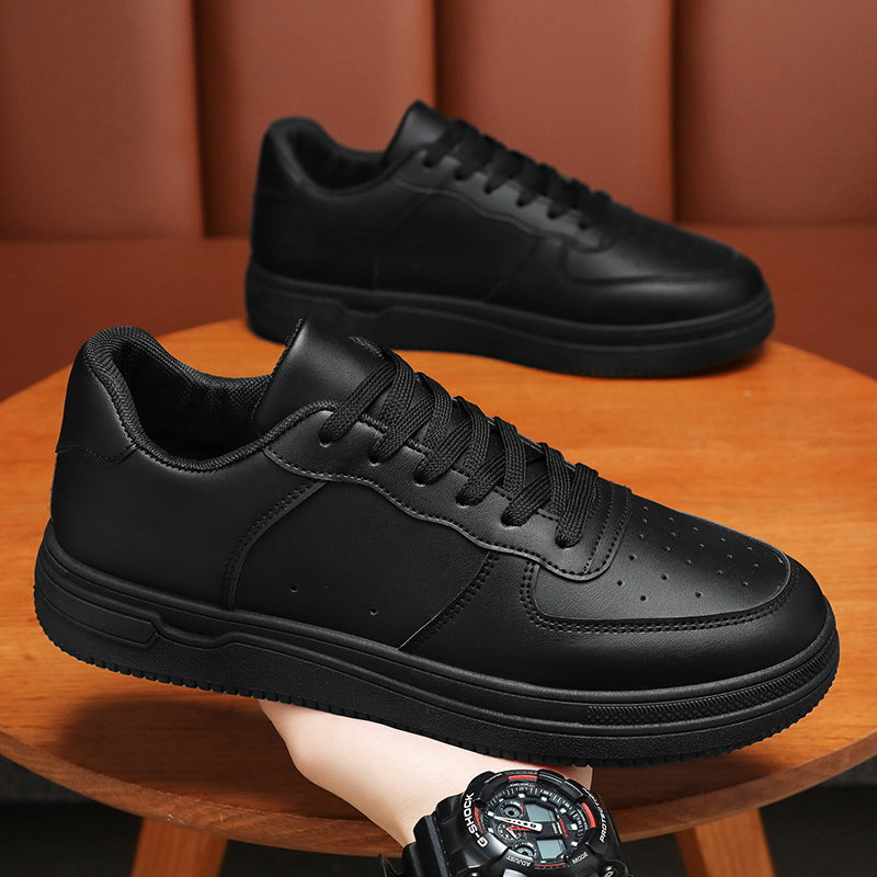 Damskie klasyczne sneakersy sznurowane, z perforowanym noskiem i panelową cholewką – minimalistyczne buty za kostkę na co dzień i do stylizacji smart casual