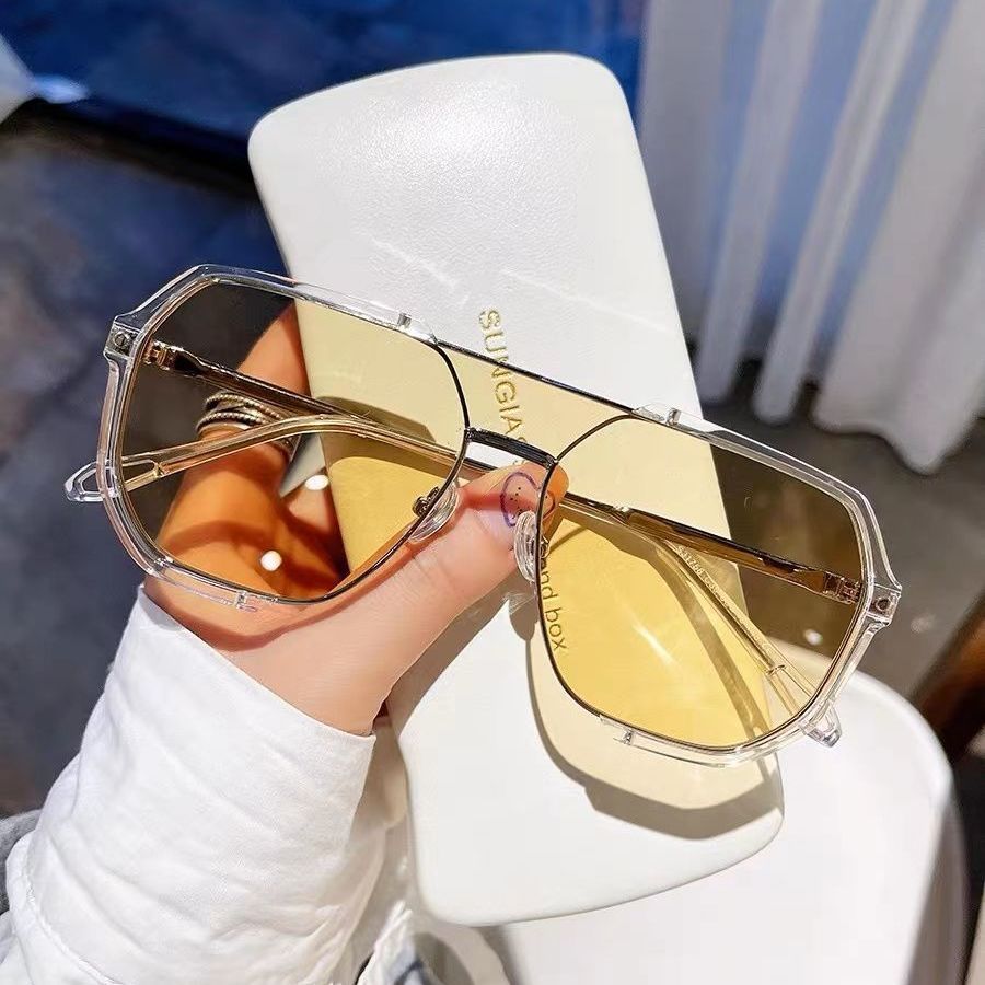 Pánské módní brýle s oversized geometrickým pilotním rámem