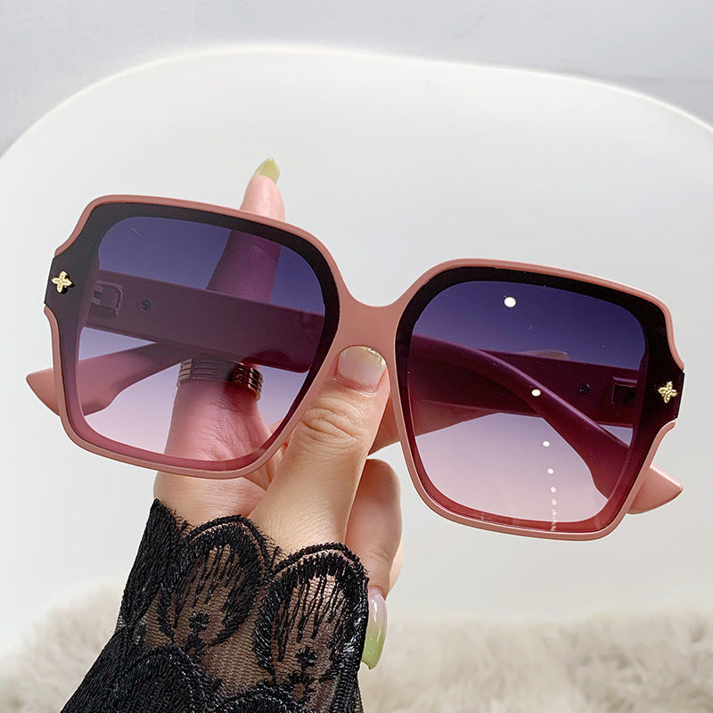 Gafas de sol de moda para mujer con montura cuadrada extragrande y protección UV