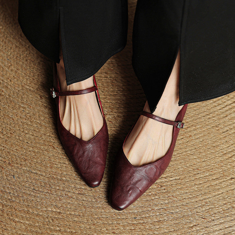 Women’s Pointed Toe Strap Detail Slip-On Mule Flats