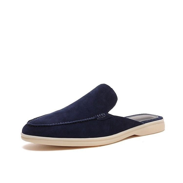 Mocassini estivi da uomo in stile scamosciato senza retro, slip-on