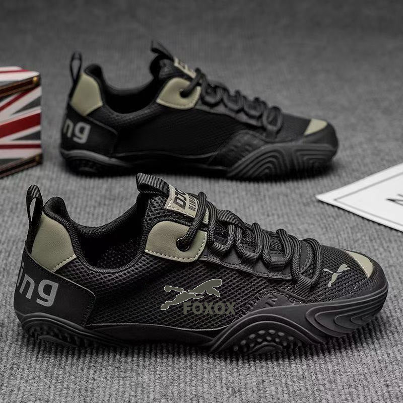 Zapatillas deportivas de mujer de malla con cordones y suelas gruesas esculpidas – Calzado deportivo informal para el día a día