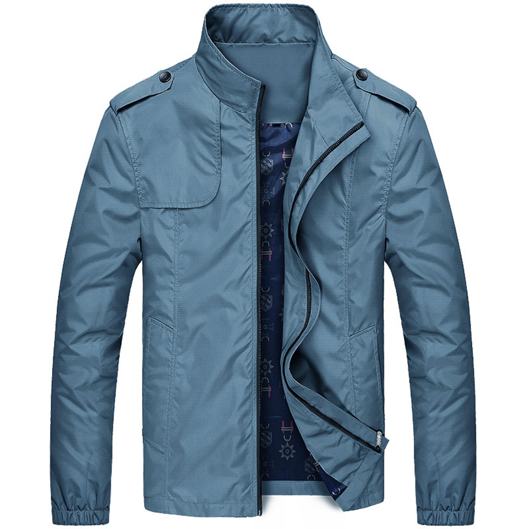 Men’s Lightweight Field Jacket – Stand-Collar Utility Layer for Transitional Wear