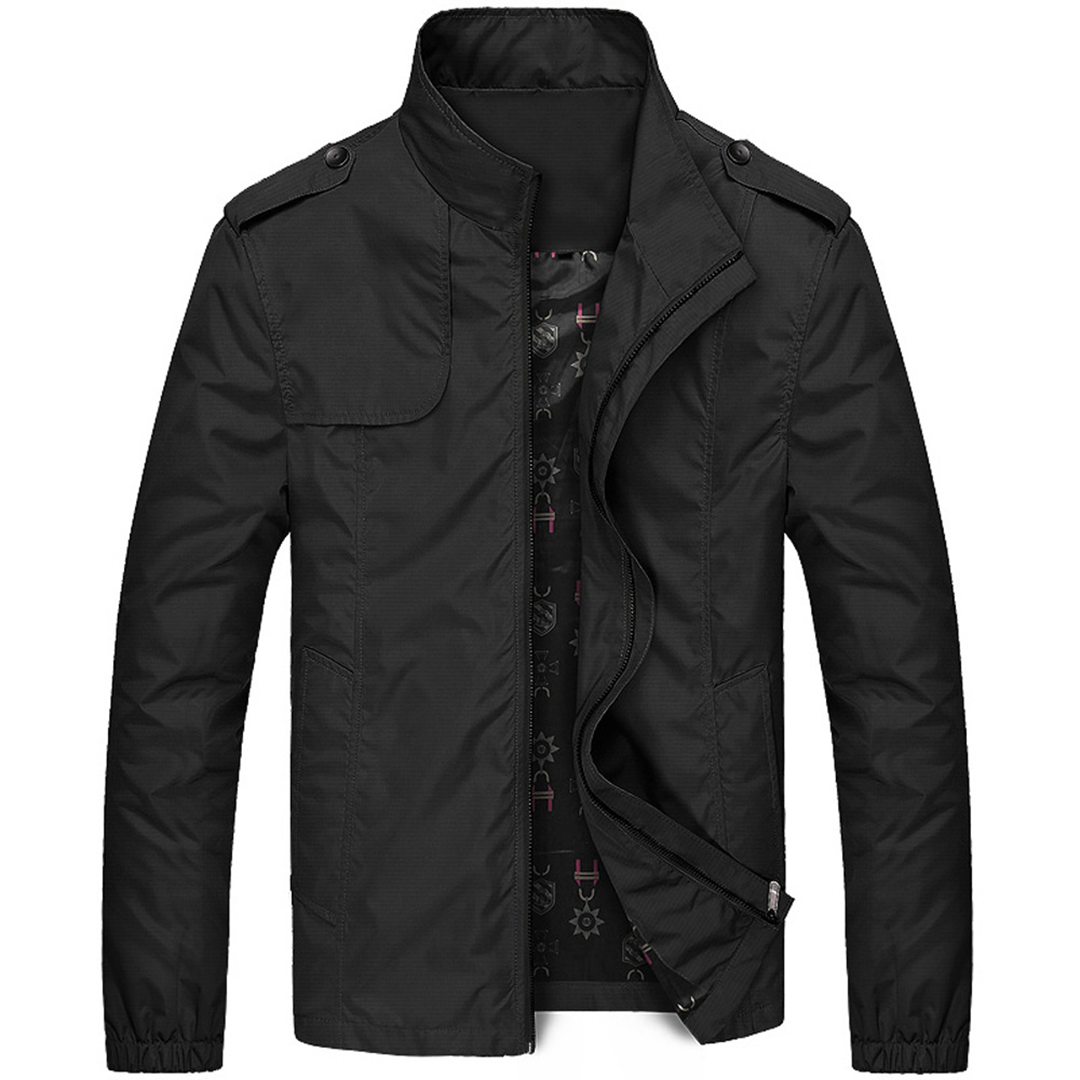 Men’s Lightweight Field Jacket – Stand-Collar Utility Layer for Transitional Wear