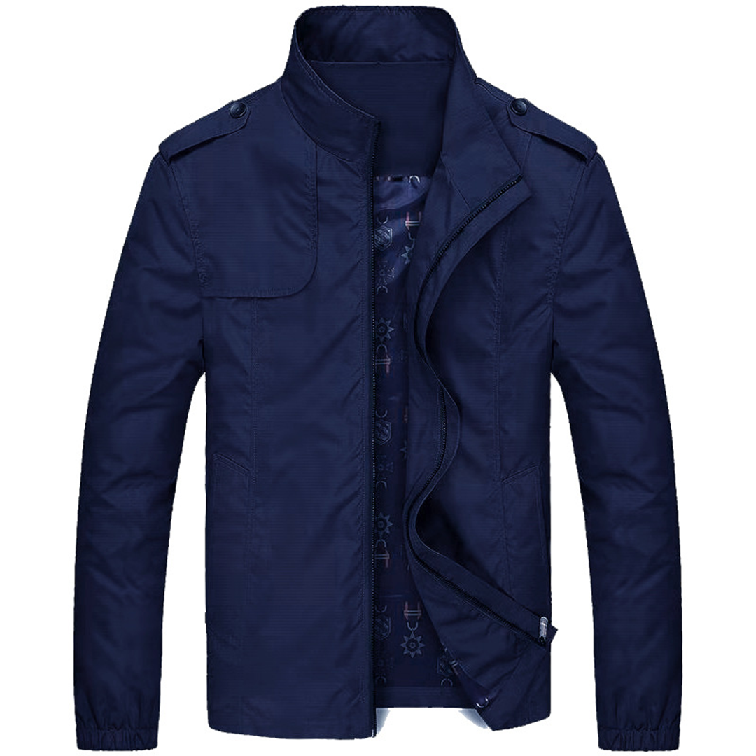 Men’s Lightweight Field Jacket – Stand-Collar Utility Layer for Transitional Wear