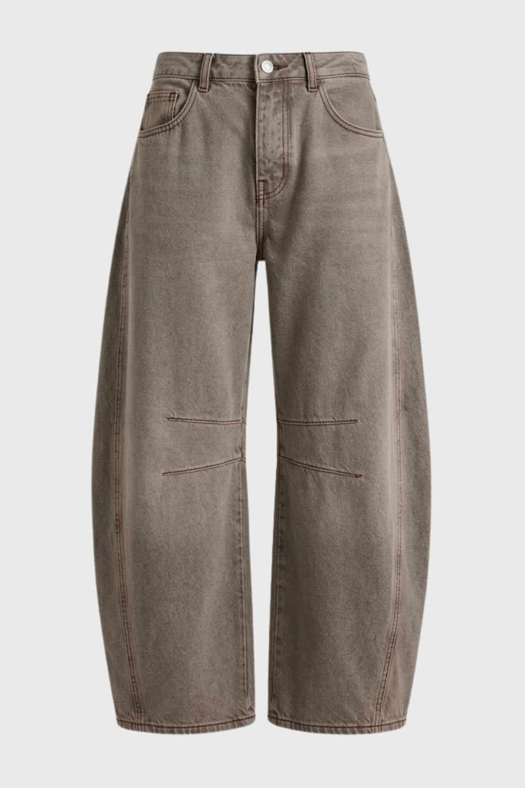 Dámské džíny oversized s balónovým střihem a dekorativními švy