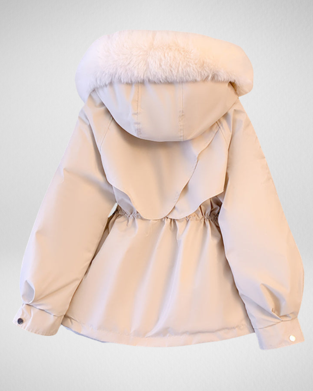 Women's Warm Padded Winter Parka Jacket with Detachable Fur-Trimmed Collar and Adjustable Waist Belt – Elegant Mid-Length Insulated Outerwear for Casual Autumn Winter Wear and Everyday Cold Weather Styling