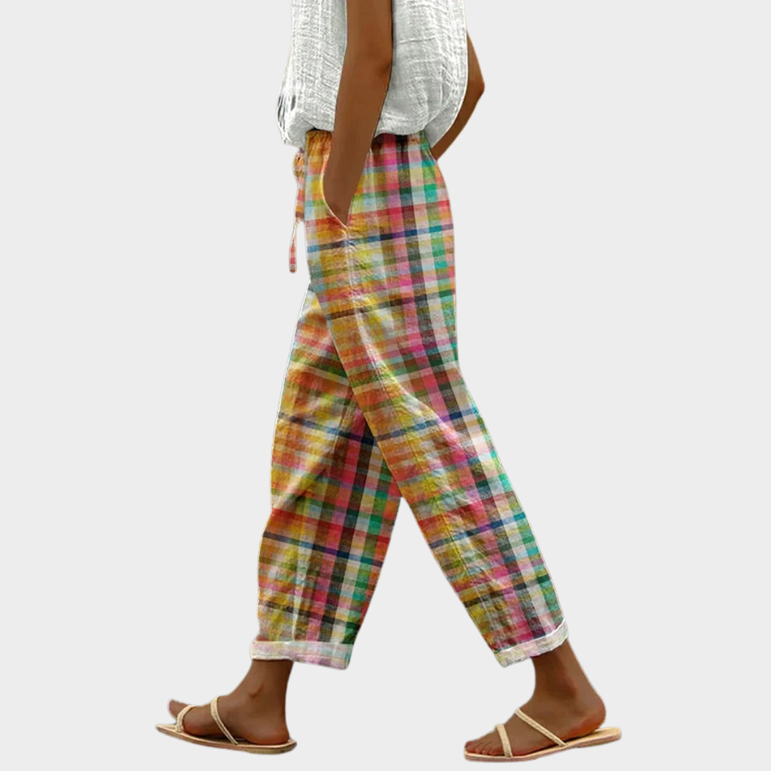 Women’s Printed Tapered Trousers – Relaxed Drawstring Summer Style for Everyday Wear