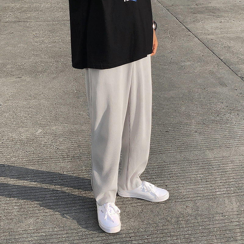Men’s Relaxed Textured Trousers – Tapered Smart-Casual Style for Daily Wear