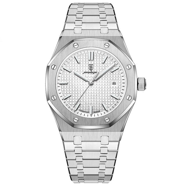 Men’s Octagonal Bracelet Watch – Textured Dial Timepiece for Refined Everyday Wear