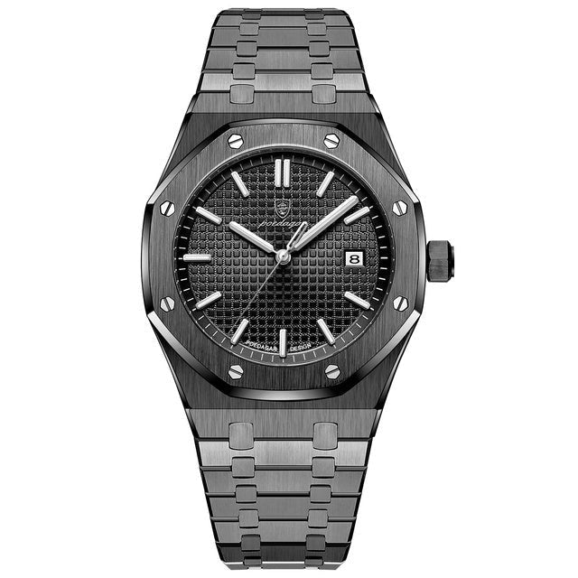 Men’s Octagonal Bracelet Watch – Textured Dial Timepiece for Refined Everyday Wear