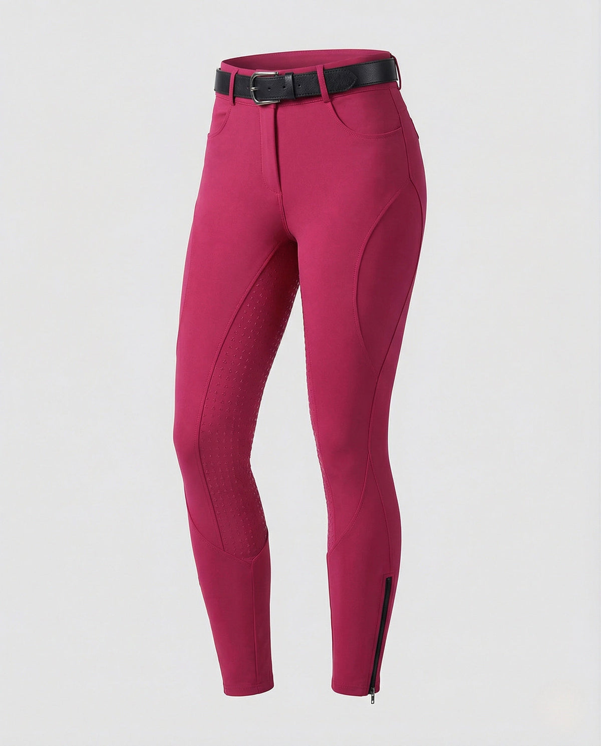 Pantalones de equitación de mujer de cintura alta con paneles antideslizantes – Pantalones ecuestres ajustados con trabillas