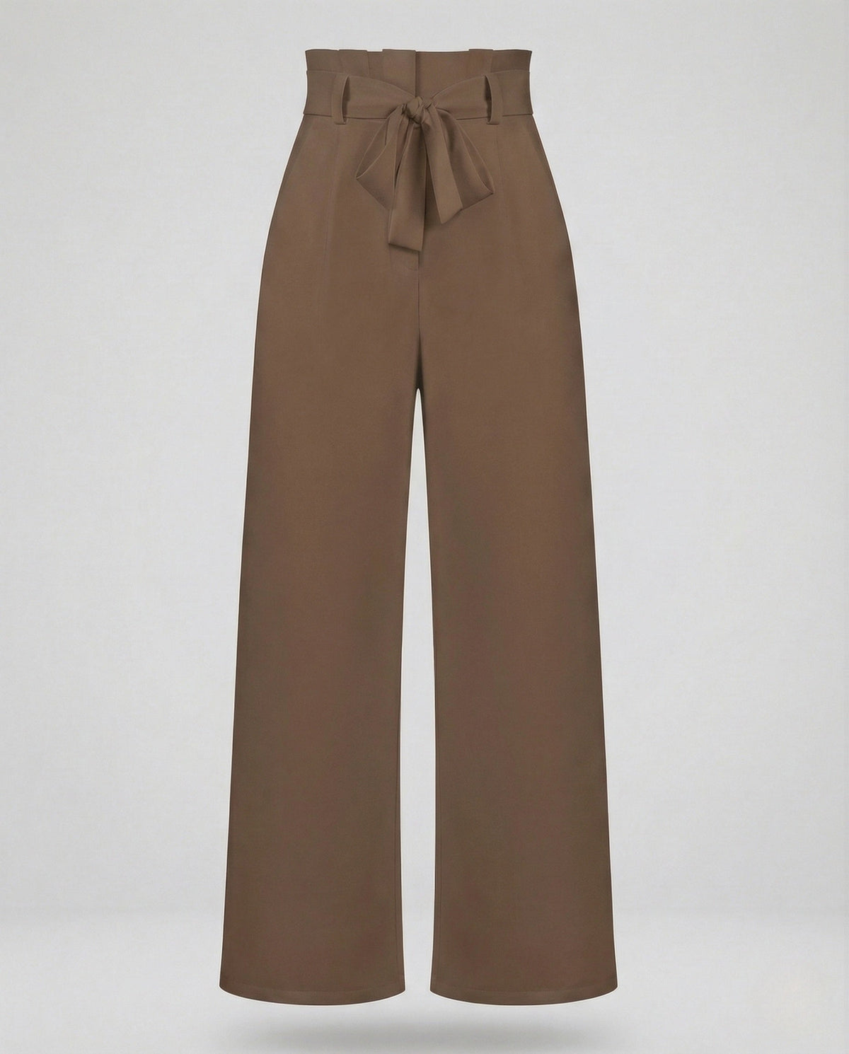 Pantaloni a gamba larga a vita alta da donna con vita arricciata e cintura da annodare – Stile adatto dall’ufficio alla sera