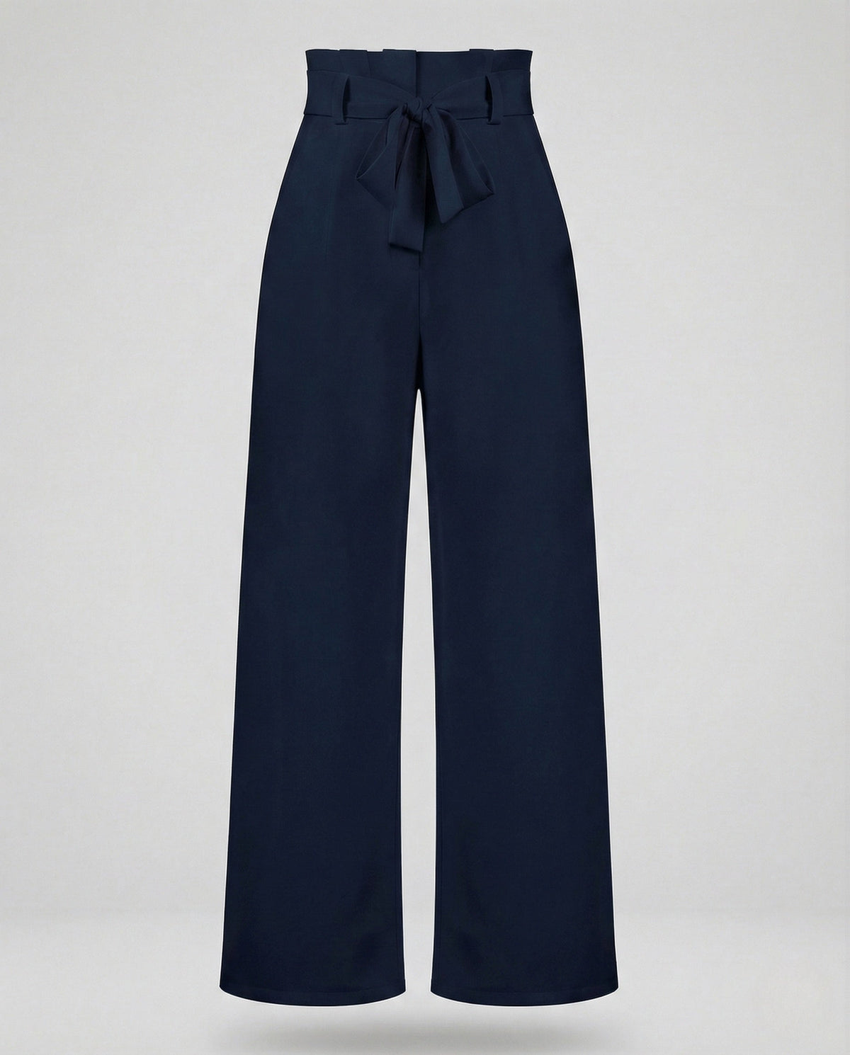 Pantaloni a gamba larga a vita alta da donna con vita arricciata e cintura da annodare – Stile adatto dall’ufficio alla sera