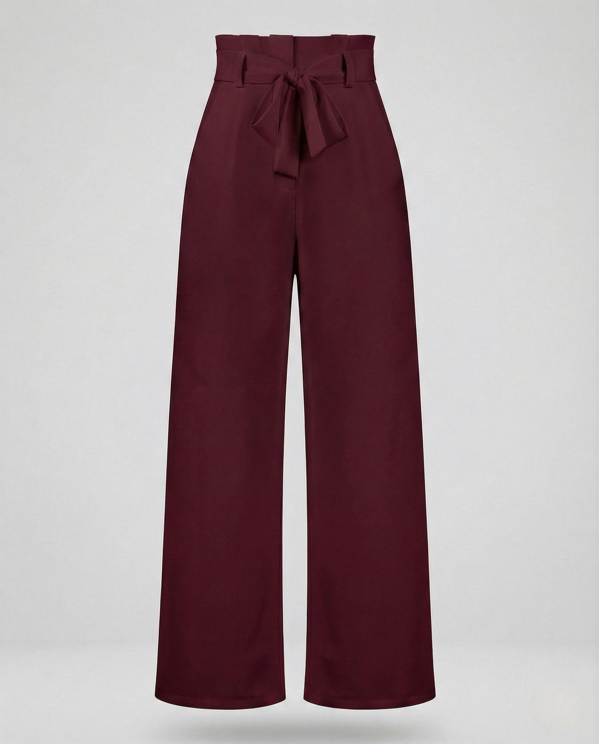 Pantaloni a gamba larga a vita alta da donna con vita arricciata e cintura da annodare – Stile adatto dall’ufficio alla sera