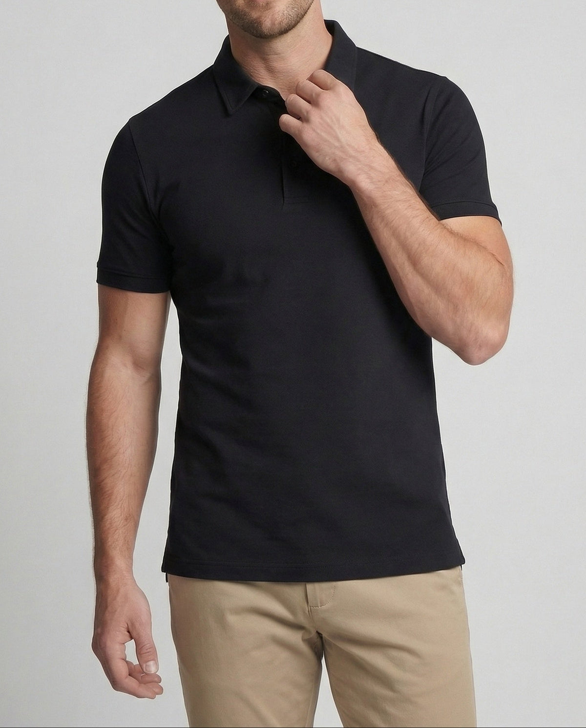 Men’s Slim Fit Short Sleeve Polo Shirt – Clean Collared Style for Smart Casual Dressing