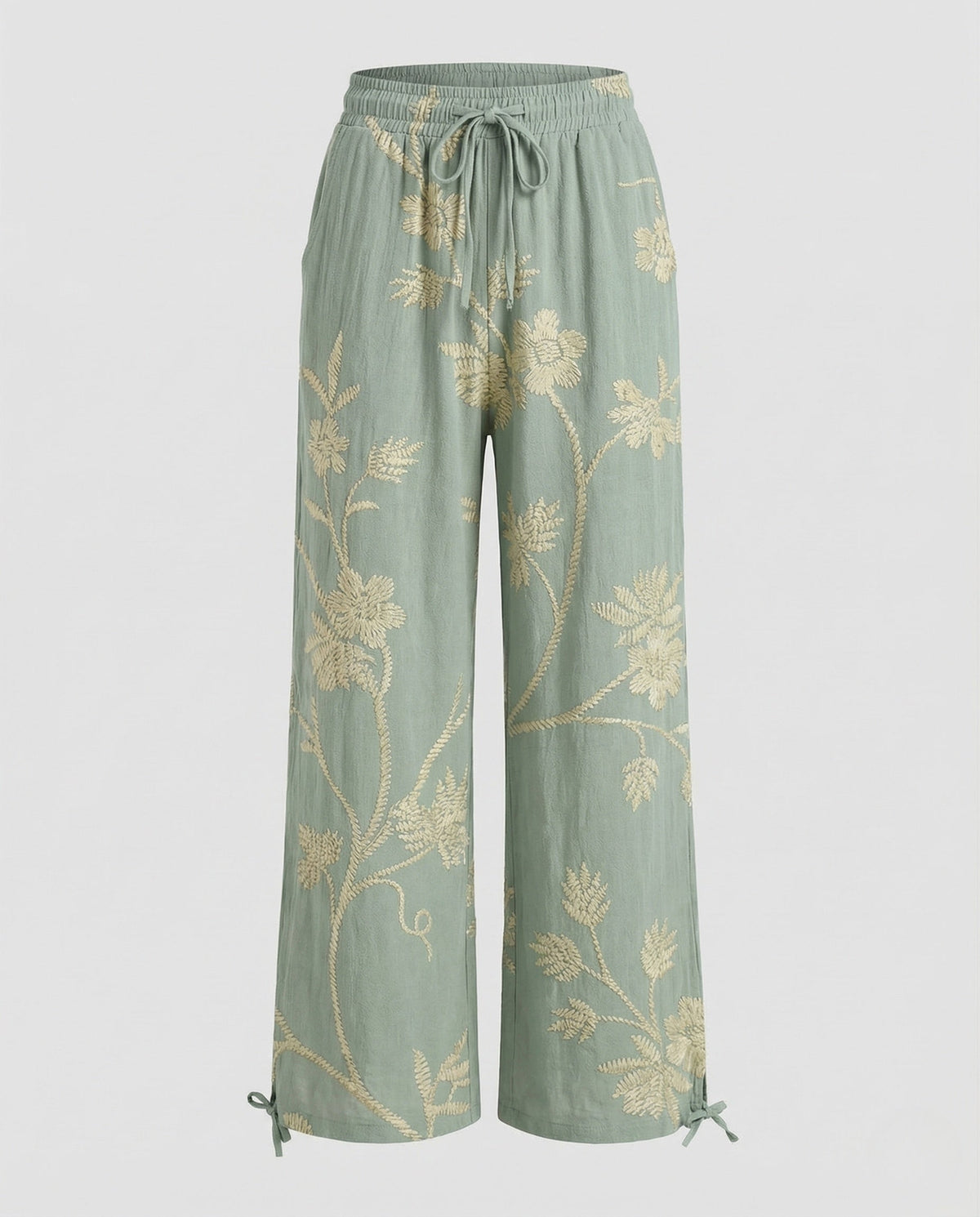 Pantaloni a gamba larga da donna con stampa e vita con coulisse - Comodi da indossare in spiaggia e in vacanza d'estate