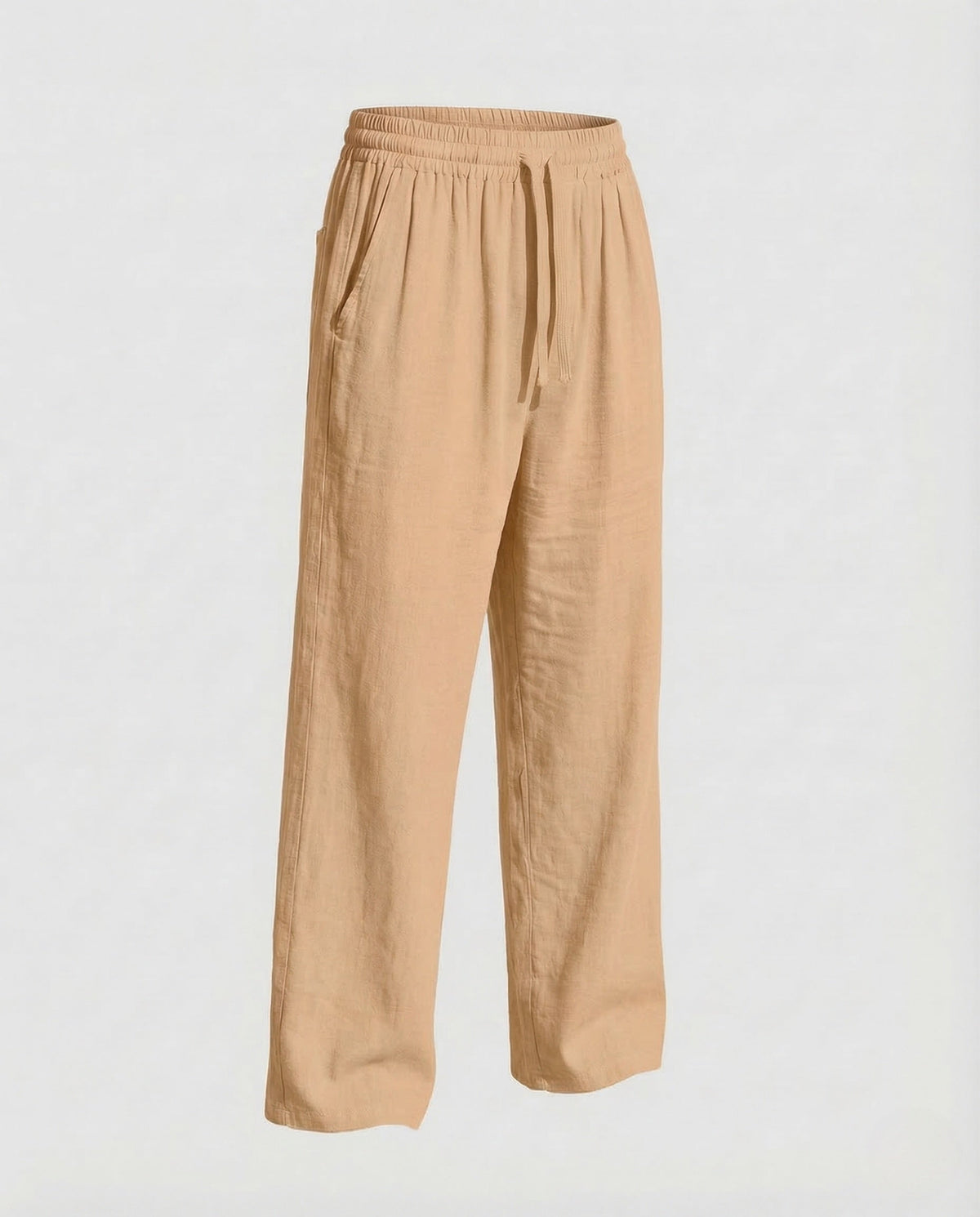 Pantaloni da uomo dal taglio comodo in misto lino con vita con coulisse – Leggeri, ideali per le vacanze estive