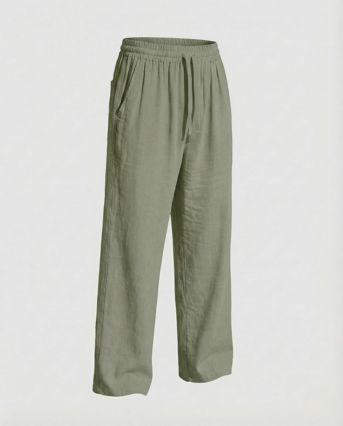 Pantaloni da uomo dal taglio comodo in misto lino con vita con coulisse – Leggeri, ideali per le vacanze estive