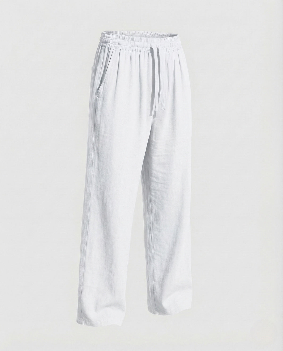Pantaloni da uomo dal taglio comodo in misto lino con vita con coulisse – Leggeri, ideali per le vacanze estive