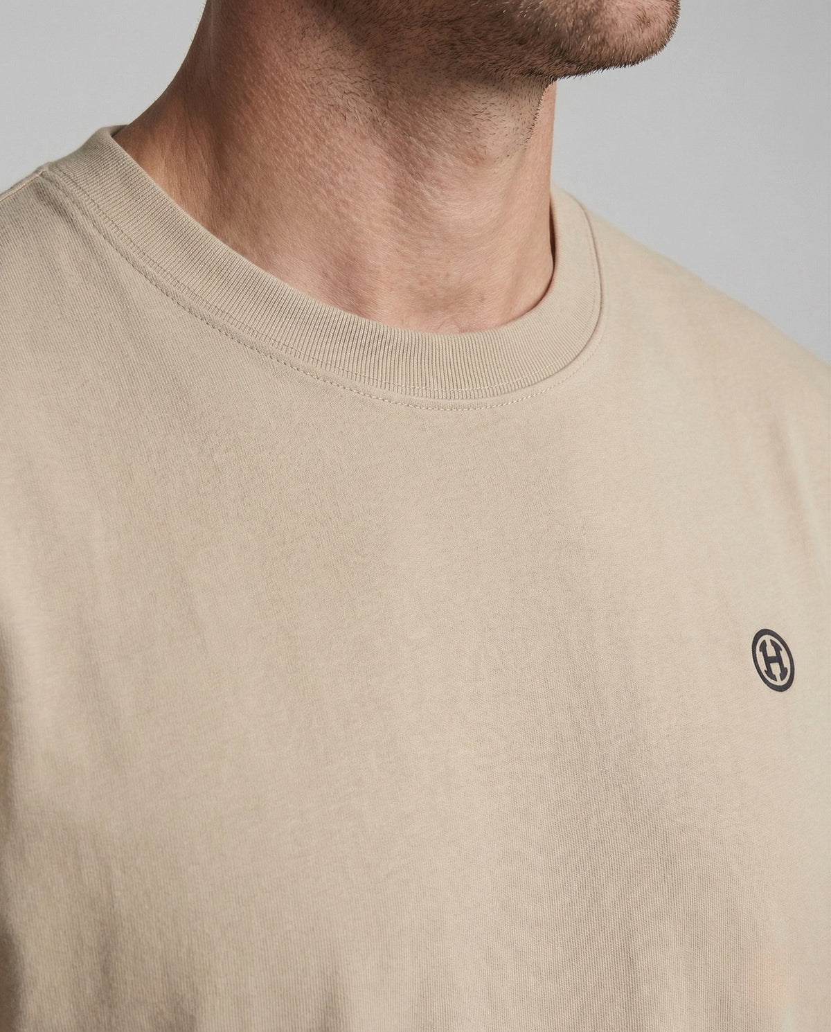 T-shirt da uomo oversize in misto cotone con spalle scese – Girocollo dal taglio comodo, ideale per il tempo libero