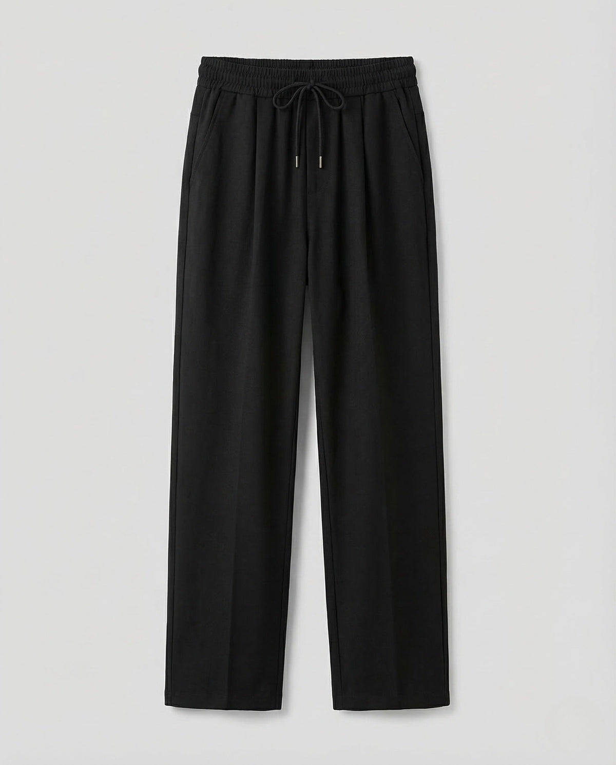 Pantaloni da uomo in misto cotone con coulisse e pieghe sul davanti – Vestibilità comoda per uno stile casual elegante
