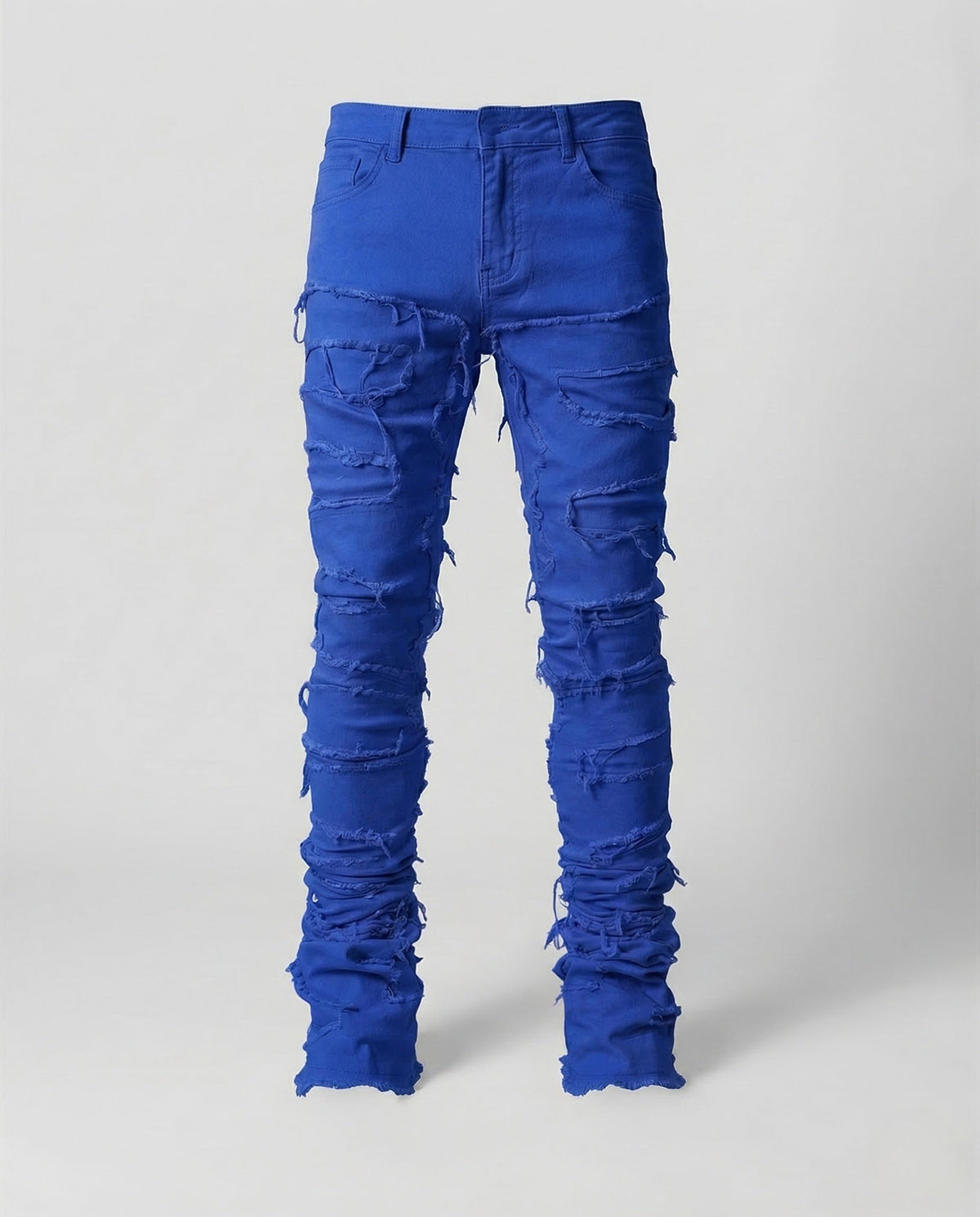 Jeans skinny da uomo effetto vissuto con dettagli sfrangiati – Denim arricciato per uno stile streetwear casual