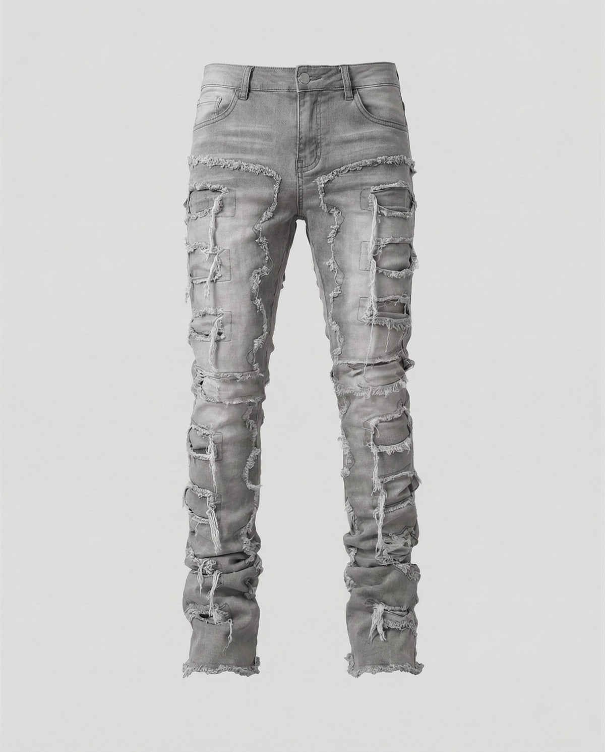 Jeans skinny da uomo effetto vissuto con dettagli sfrangiati – Denim arricciato per uno stile streetwear casual