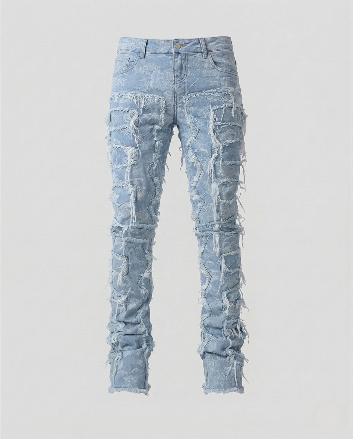 Jeans skinny da uomo effetto vissuto con dettagli sfrangiati – Denim arricciato per uno stile streetwear casual