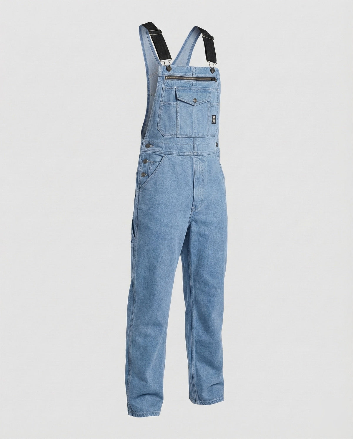 Peto vaquero de corte holgado para hombre con tirantes ajustables - peto largo con bolsillos utilitarios para ropa de trabajo informal