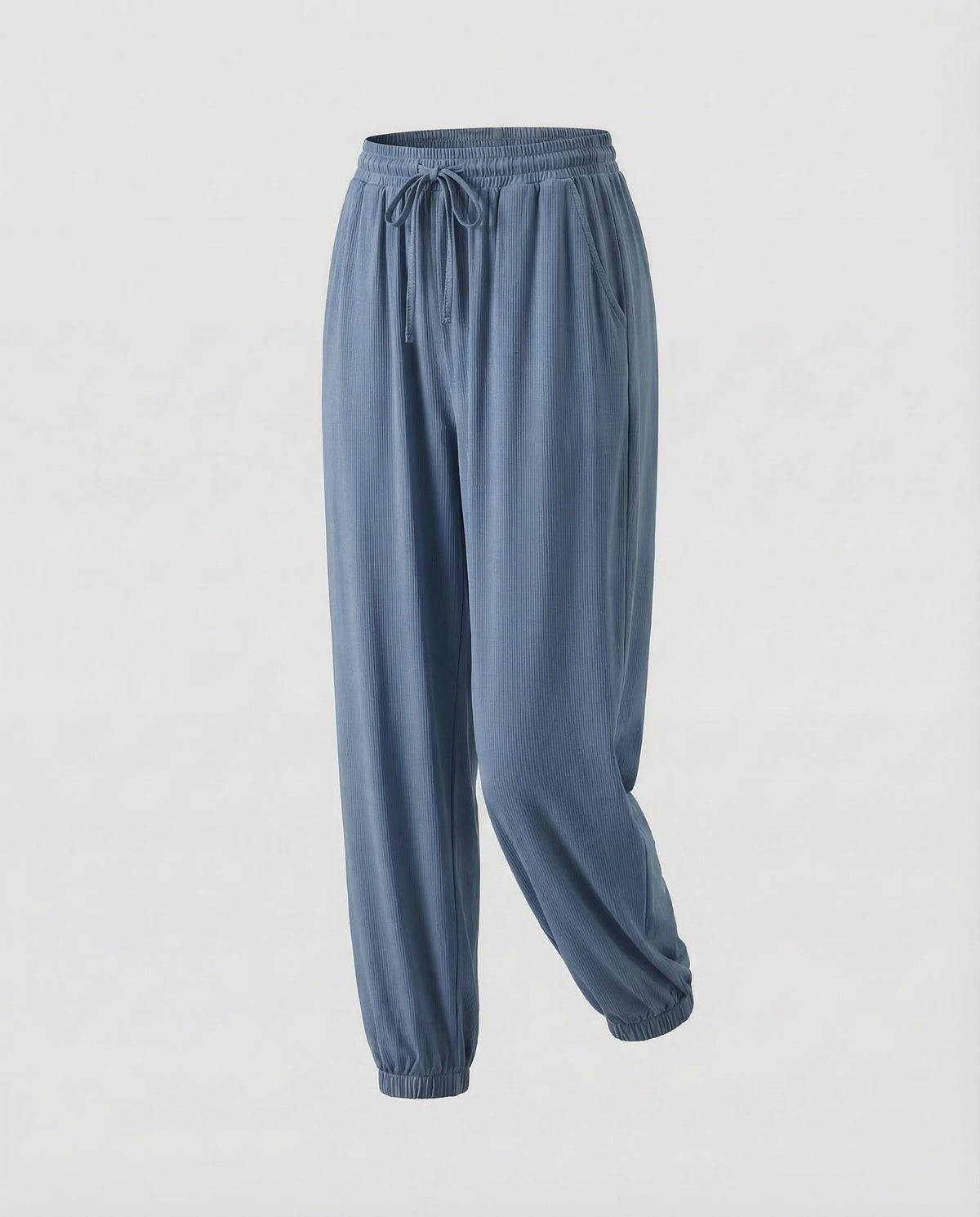 Pantalon de jogging décontracté pour femme avec taille à cordon de serrage et chevilles élastiquées - Tenue décontractée pour le quotidien et les voyages