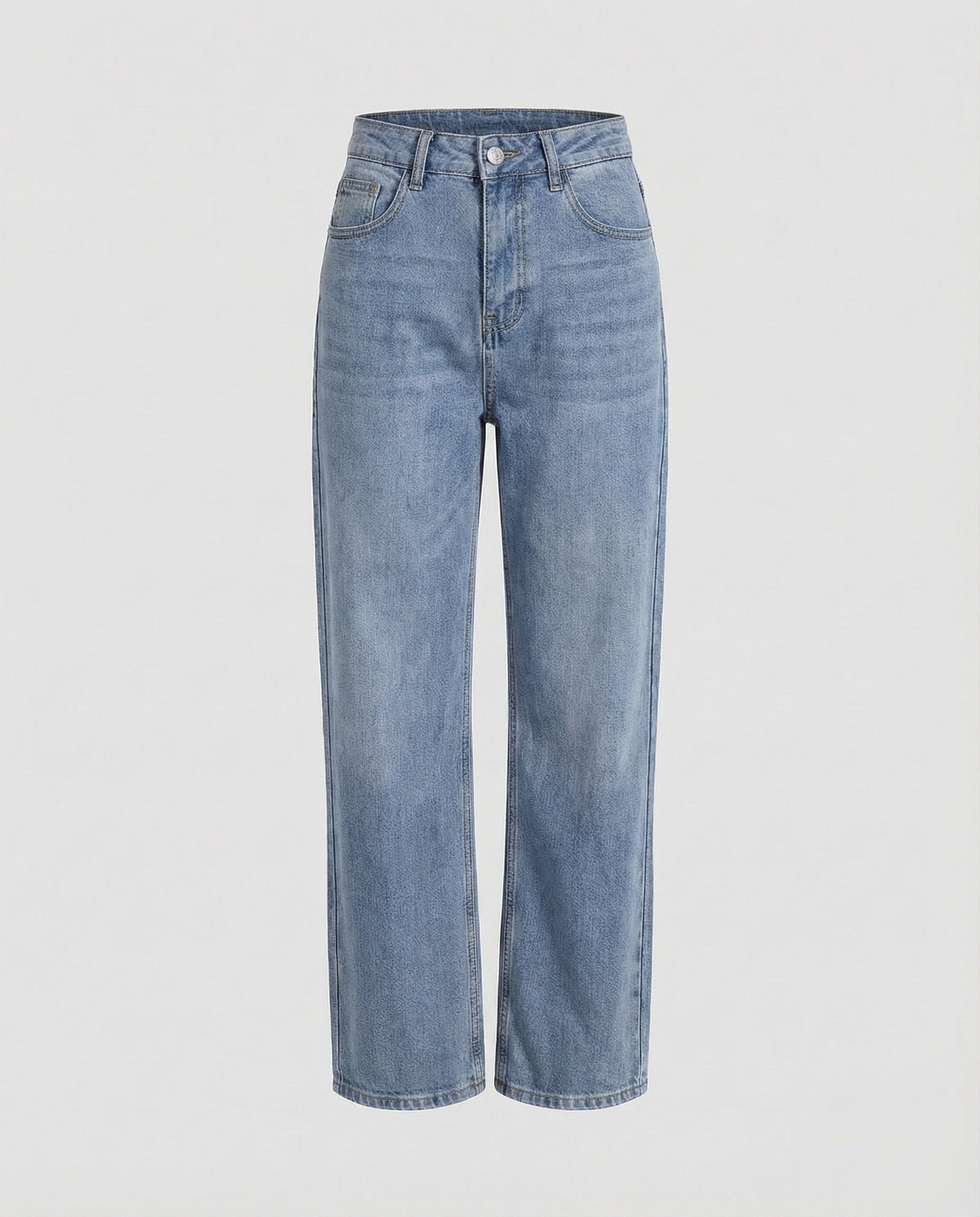 Jean droit décontracté taille haute pour femme – Pantalon en denim d’inspiration vintage avec cinq poches classiques, idéal au quotidien