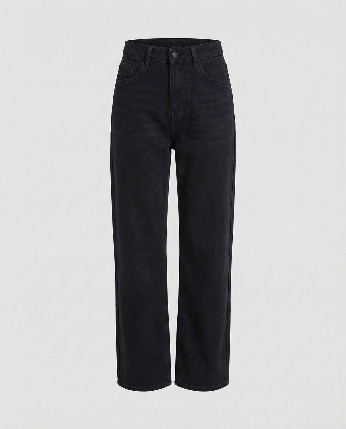 Jean droit décontracté taille haute pour femme – Pantalon en denim d’inspiration vintage avec cinq poches classiques, idéal au quotidien