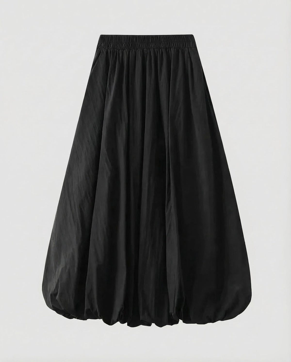 Ballon-Midirock für Damen mit elastischem Bund und gerafftem Blasensaum – Voluminöser Blickfang für Freizeit- und Abend-Outfits