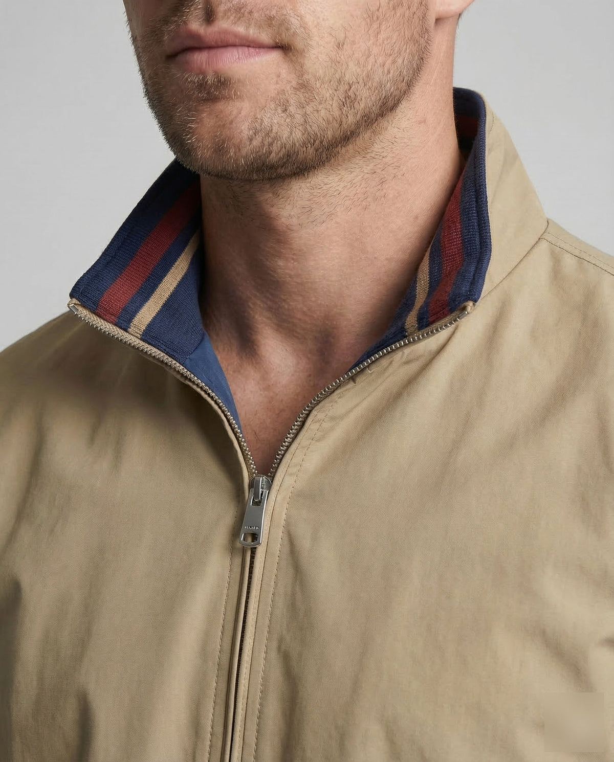 Men’s Lightweight Bomber Jacket with Stand Collar and Zipped Pockets – Regular Fit Casual Layer for Spring and Summer Evenings