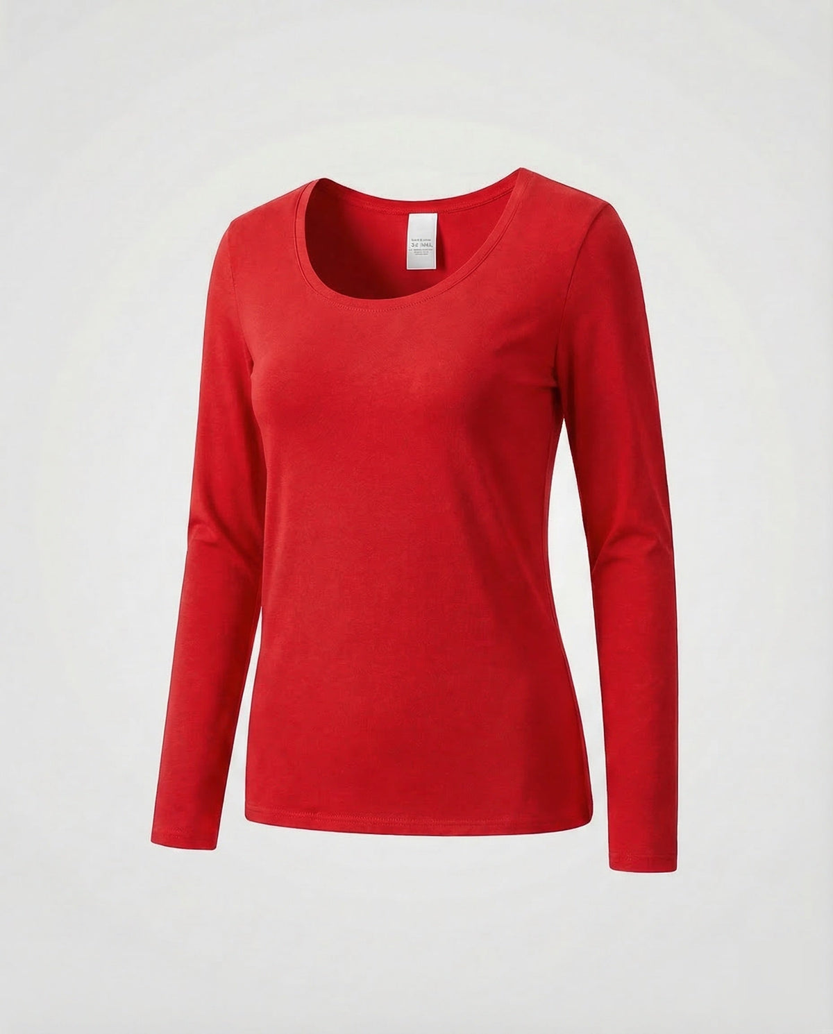 Haut ajusté à manches longues pour femme avec large encolure arrondie et ourlet droit - Couche minimaliste pour le quotidien et les tenues chic décontractées