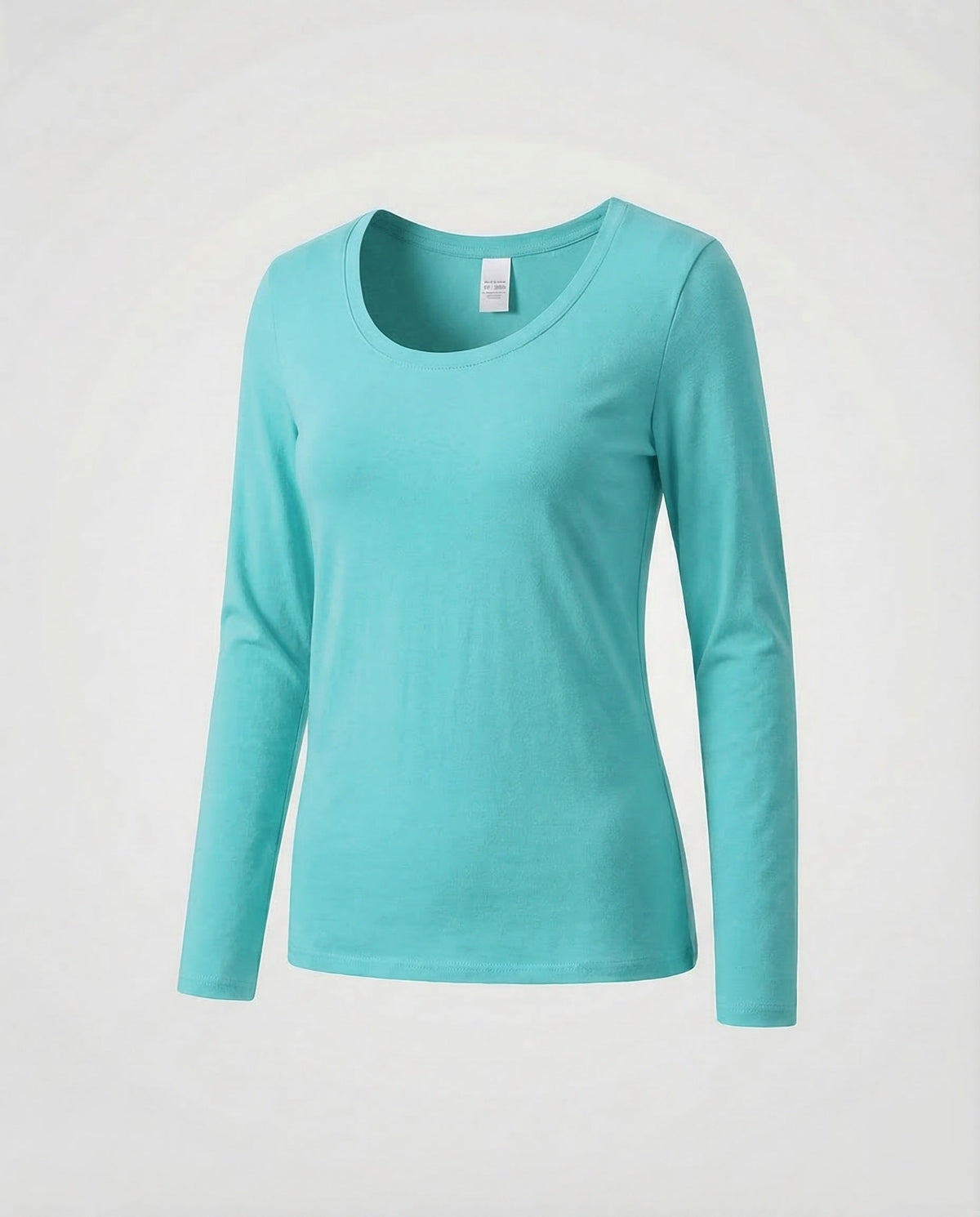 Haut ajusté à manches longues pour femme avec large encolure arrondie et ourlet droit - Couche minimaliste pour le quotidien et les tenues chic décontractées