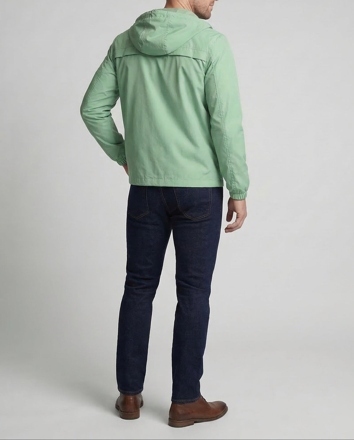 Men’s Lightweight Hooded Jacket with Zipped Pockets and Elasticated Cuffs – Full Zip Casual Layer for Spring and Summer Outings