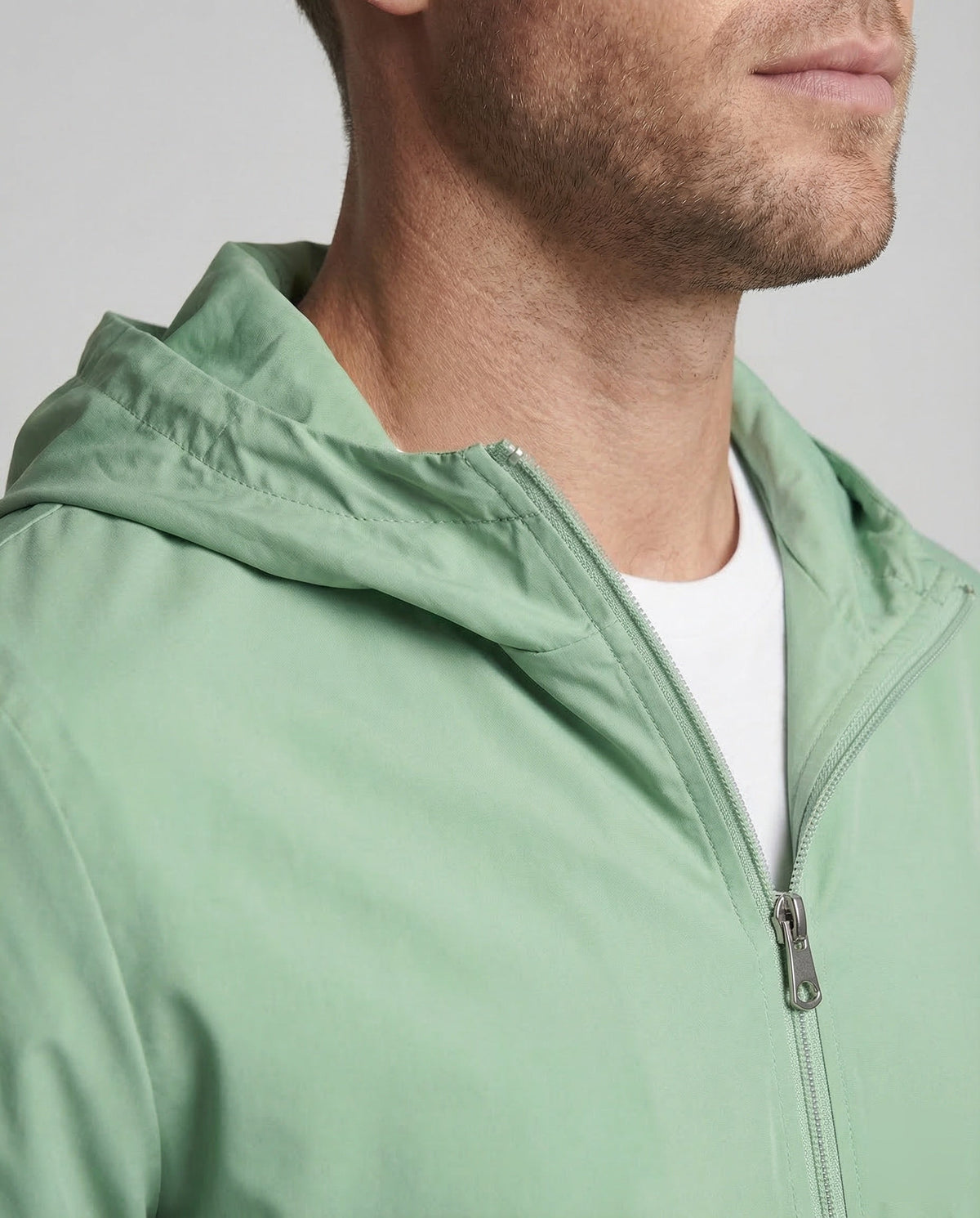 Men’s Lightweight Hooded Jacket with Zipped Pockets and Elasticated Cuffs – Full Zip Casual Layer for Spring and Summer Outings