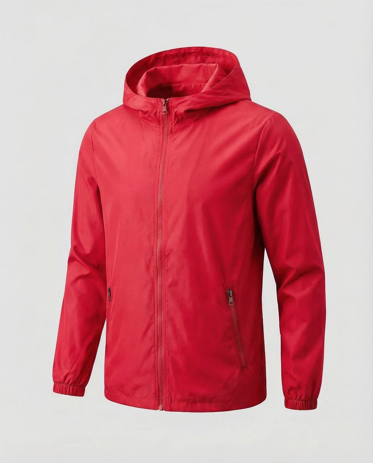 Men’s Lightweight Hooded Jacket with Zipped Pockets and Elasticated Cuffs – Full Zip Casual Layer for Spring and Summer Outings
