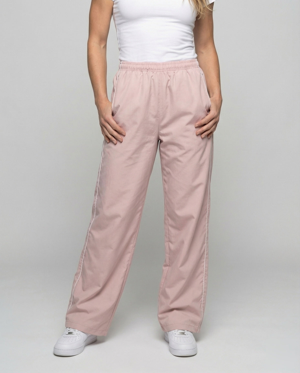 Damestrainingsbroeken met wijde pijpen, elastische tailleband en biezen aan de zijkant – comfortabele stijl in volledige lengte voor reizen en alledaagse casual outfits