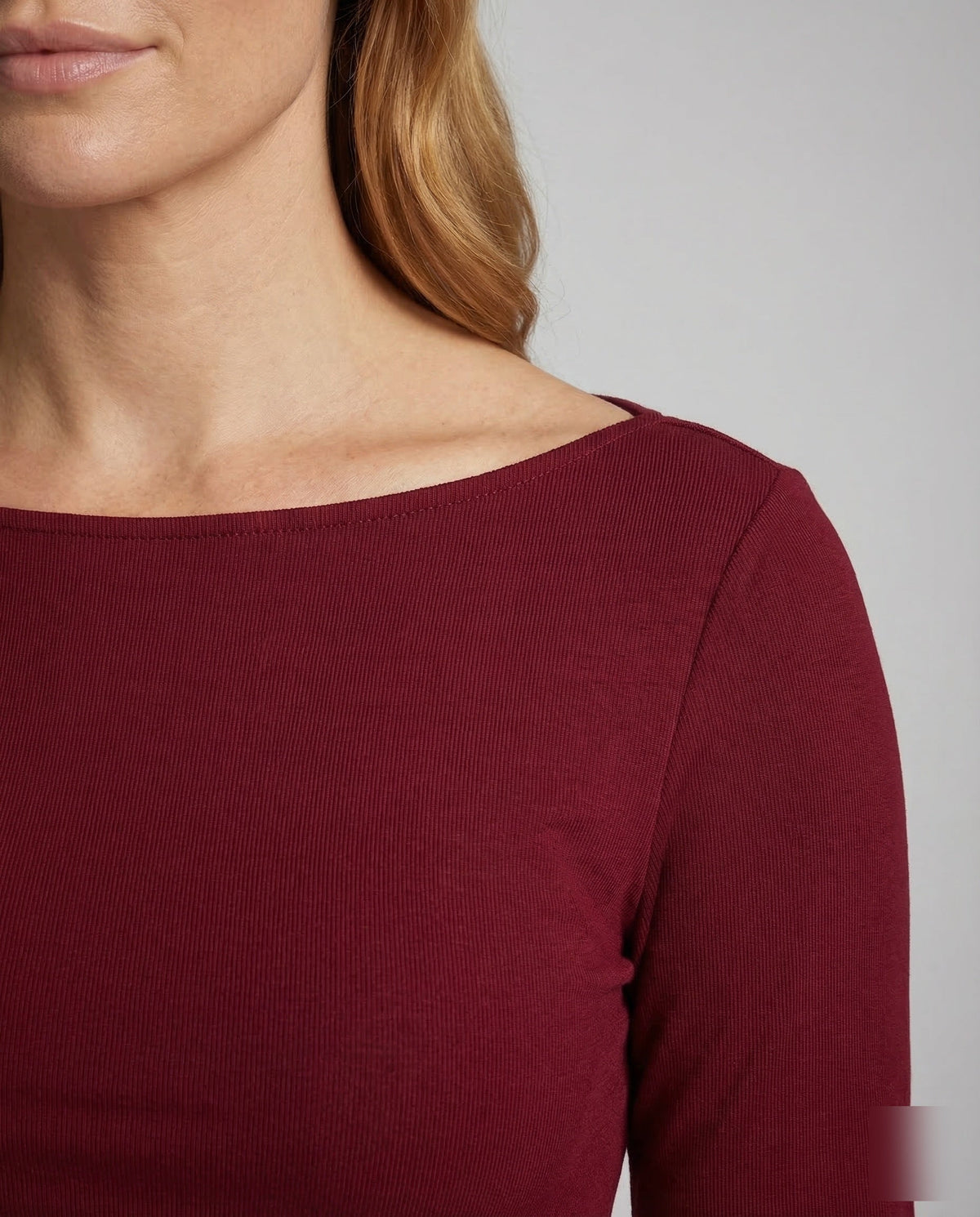 Damenoberteil mit U-Boot-Ausschnitt, geraffter Taille und ausgestellten langen Ärmeln – figurbetonter Schnitt für elegante Freizeitoutfits und Abendgarderobe